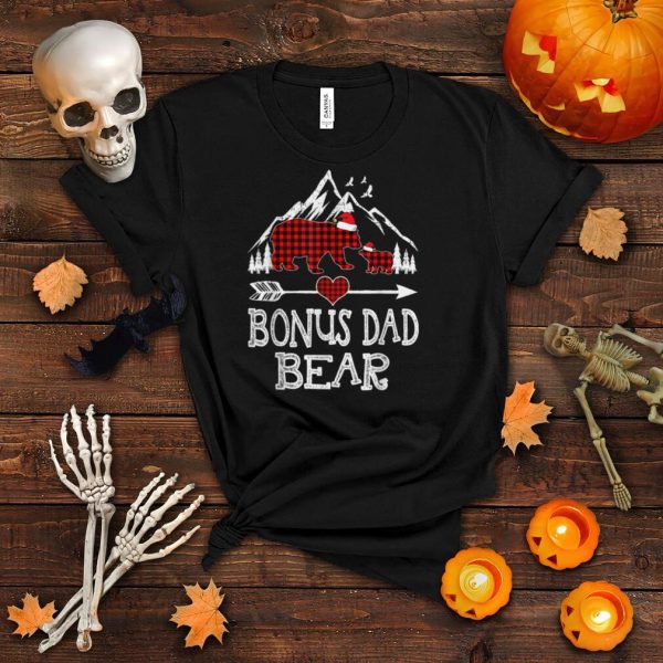 Bonus Dad Bear Christmas Pajama Red Plaid Buffalo Family T Shirt