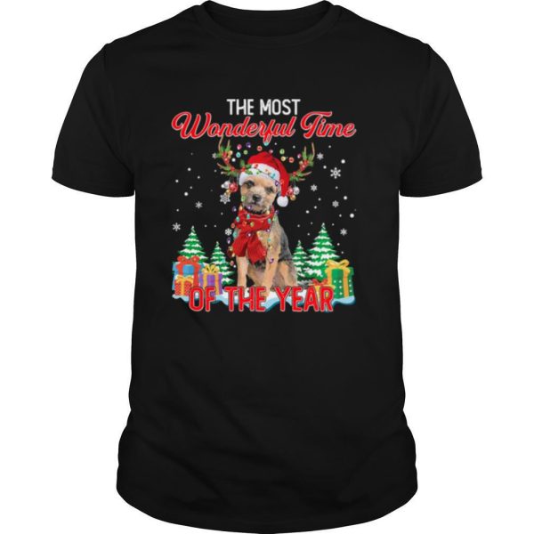 Border Terrier Santa the most wonderful time of the year Christmas shirt