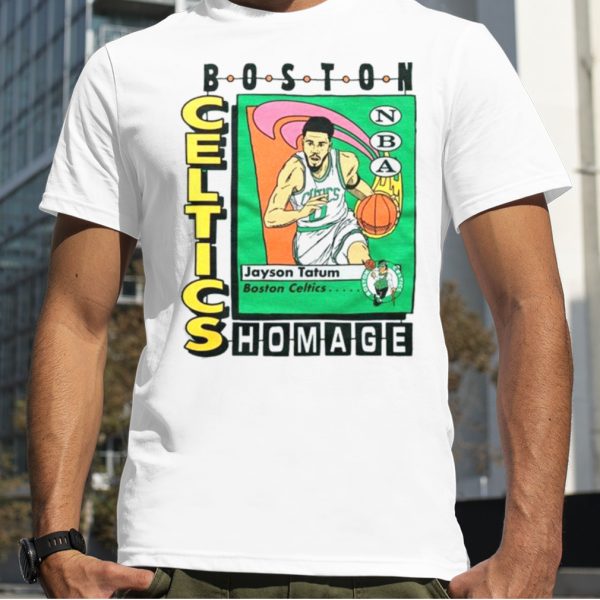 Boston Celtics Trading Card Jayson Tatum Homage Retro Shirt