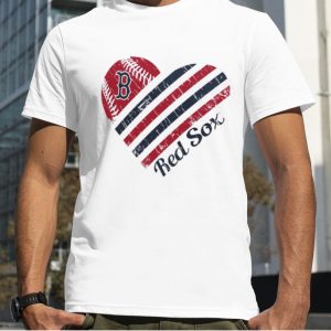 Boston Red Sox G III 4Her by Carl Banks White Heart T Shirt