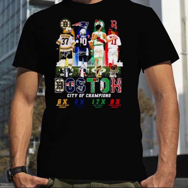 Boston Skyline Sports Teams Players City Of Champions Shirt