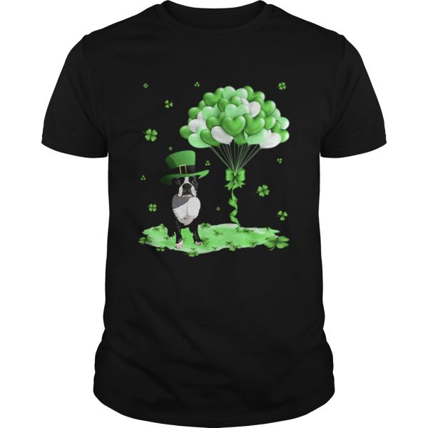 Boston Terrier Leprechaun Hat Shamrocks St Patricks Day shirt