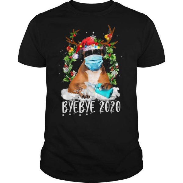 Boxer Christmas Face Mask Bye Bye 2020 Xmas Dog shirt