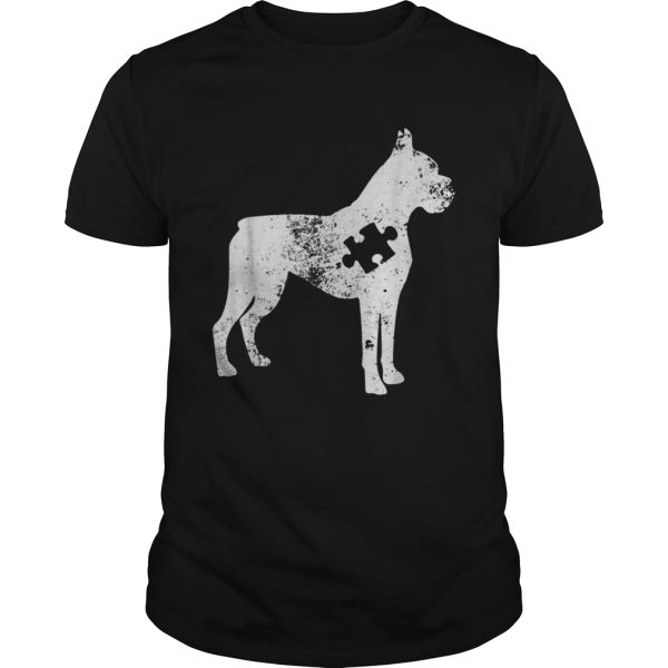 Boxer Dog Autism Awareness Puzzle Pieces shirt