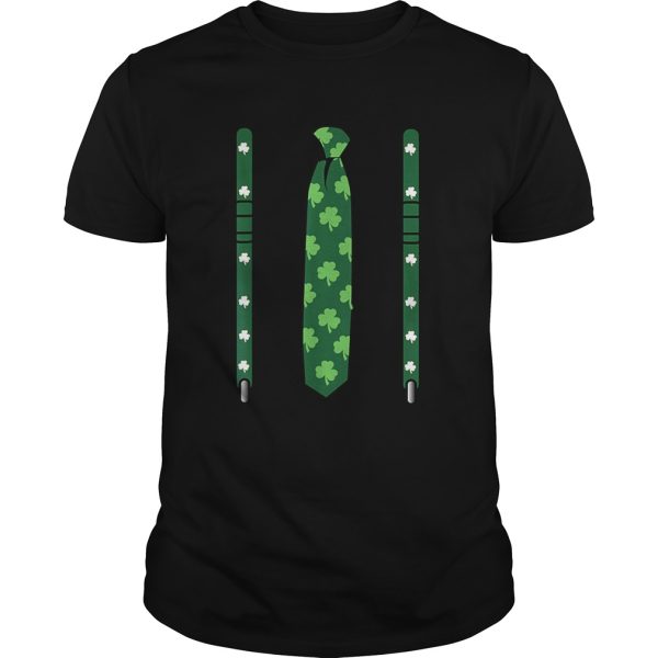 Boys ThreeLeaf Clover TieSuspenders St Patricks Day shirt