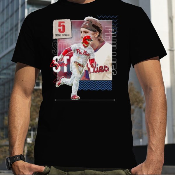 Bryson Stott Baseball Paper Phillies 5 Second Baseman T shirt