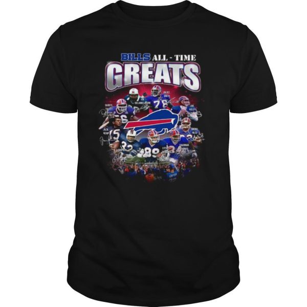 Buffalo Bills all time greats player names signatures shirt