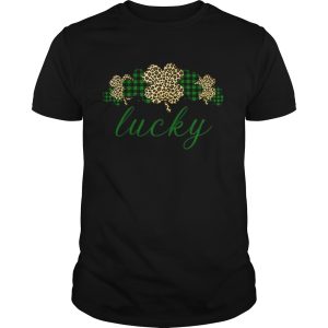 Buffalo Plaid Leopard Shamrock Clover Lucky St Patricks Day shirt