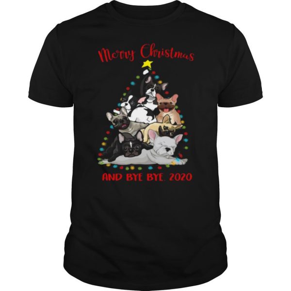 Bulldog tree merry Christmas and bye bye 2020 shirt