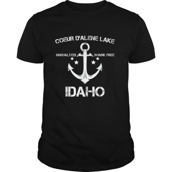 COEUR D’ALENE LAKE IDAHO Funny Fishing Camping Summer Gift T Shirt