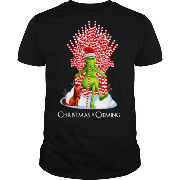 Candy Stick Throne The Grinch And Max Christmas Is Coming shirt