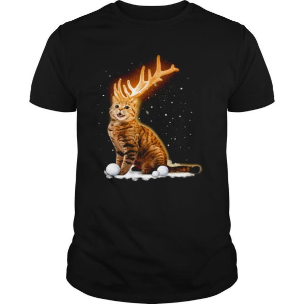 Cat Sparkling Reindeer Horns Christmas shirt