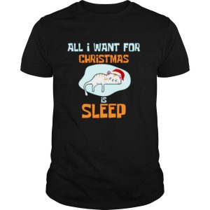 Cat santa kitten all I want for christmas is sleep shirt