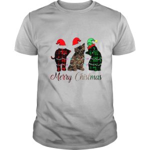 Cats Triple Santa Merry Christmas light shirt
