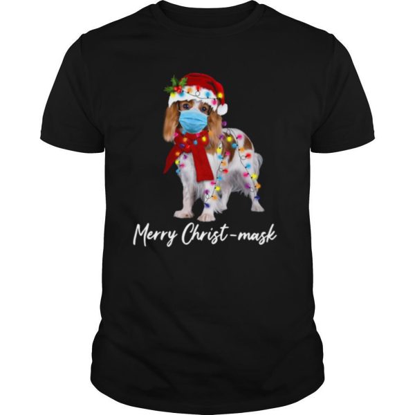 Cavalier King Gorgeous Face Mask Merry Christ Christmas Light shirt