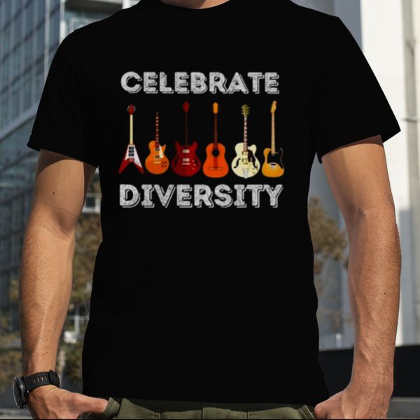 Celebrate Diversity Fathers Day Guitarist Shirt