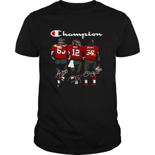 Champion Lee Roy Selmon Tom Brady Derrick Brooks signatures shirt