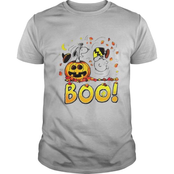 Charlie Brown Woodstock And Snoopy Boo Happy Halloween shirt