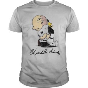 Charlie brown snoopy and woodstock art signatures shirt
