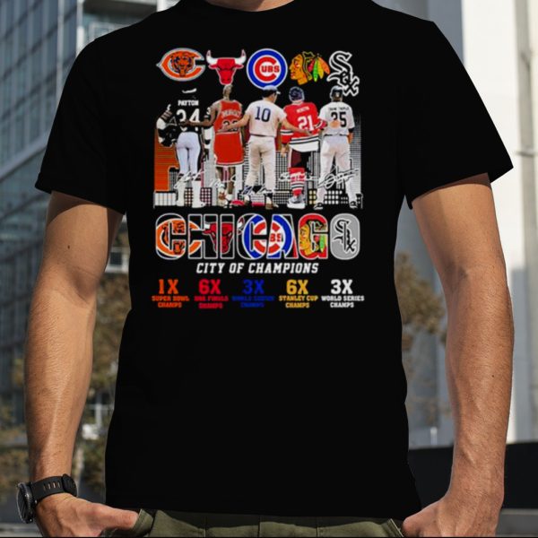 Chicago Bears Cubs Bulls White Sox Blackhawks City Of Champions Shirt