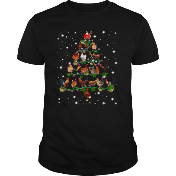 Chickens light Christmas tree shirt