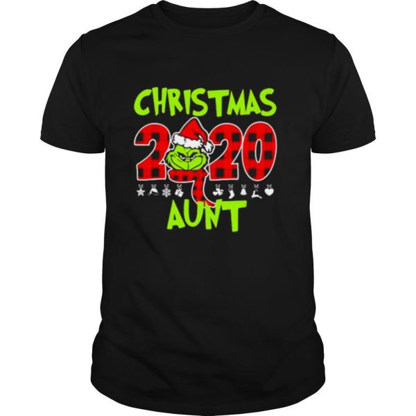 Christmas 2020 Aunt Grinch Hat Santa Claus Merry Xmas shirt