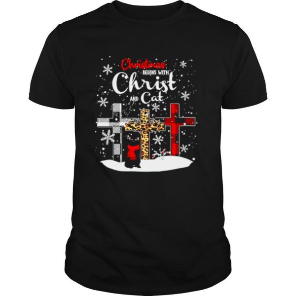 Christmas Begins With Christ And Cat shirt