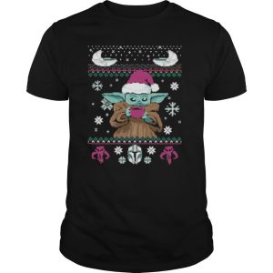 Christmas Coffee yoda baby wear hat santa shirt