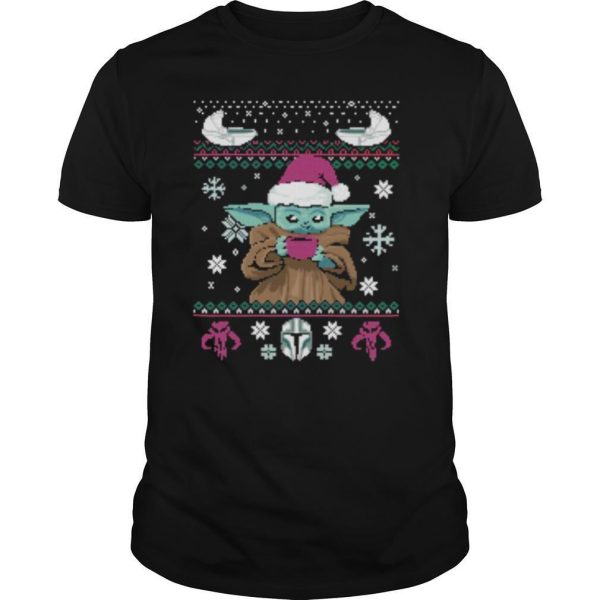 Christmas Coffee yoda baby wear hat santa shirt