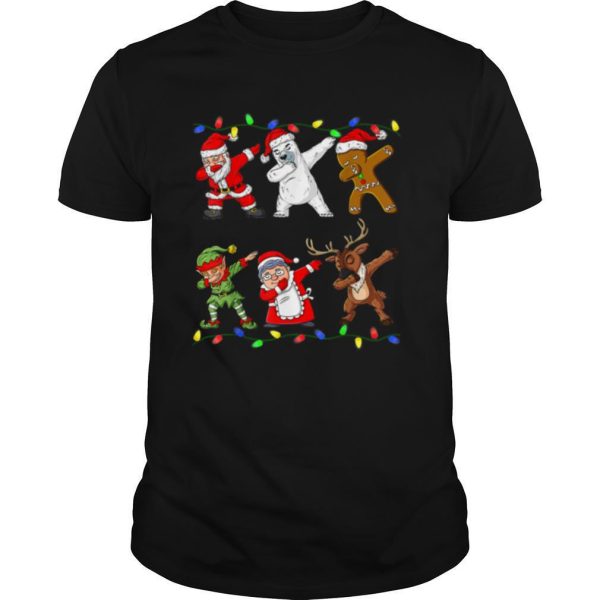 Christmas Dabbing Santa Elf And Friends Boys Kids Dab Xmas shirt