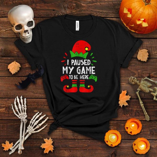 Christmas I Paused My Game To Be Here Funny Pajama Boys Kids T Shirt