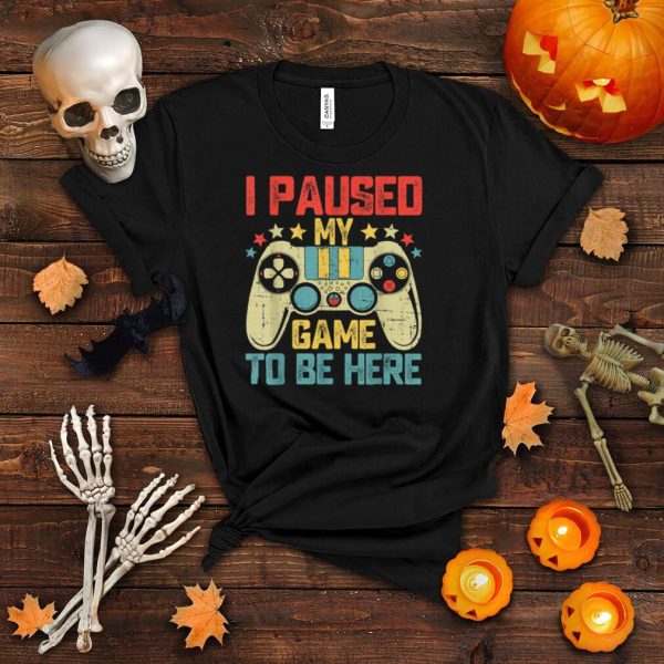 Christmas I Paused My Game To Be Here Vintage Pajama Boy Kid T Shirt