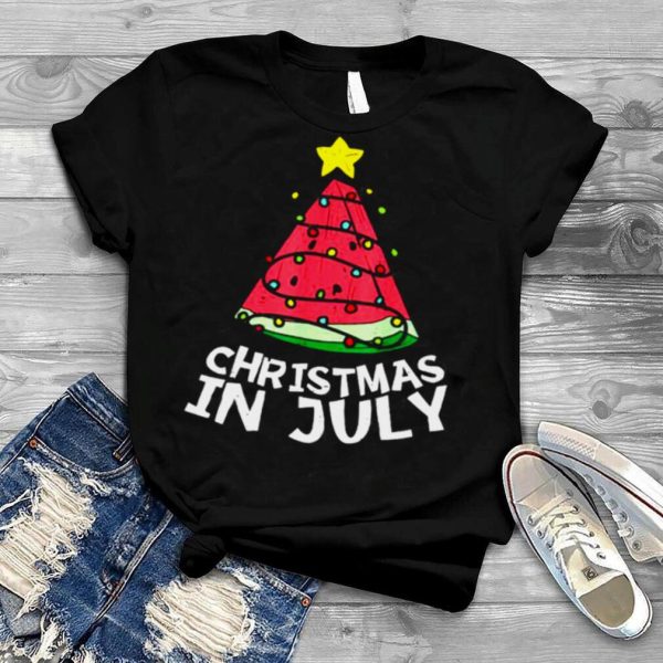 Christmas In July Watermelon Xmas Tree Summer T Shirt