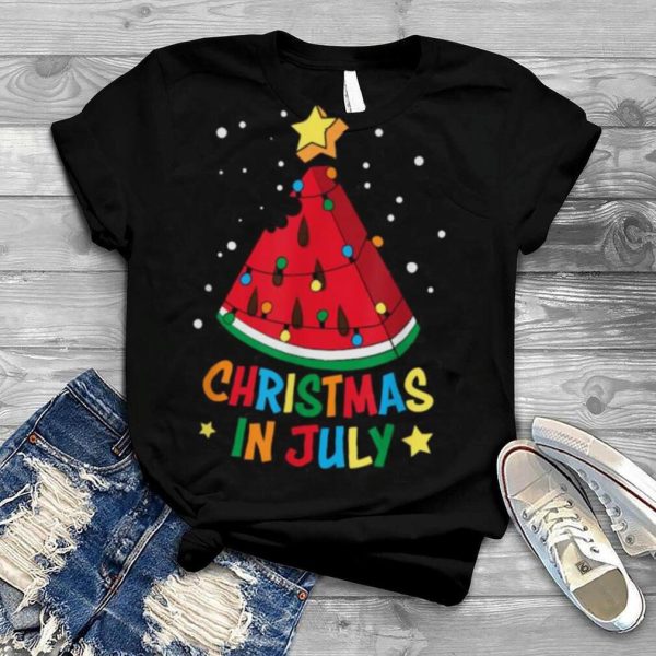 Christmas In July Watermelon Xmas Tree Summer Vacation T Shirt