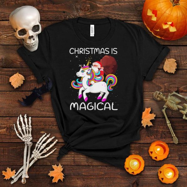 Christmas Magical Funny Santa Riding Unicorn Xmas Pajama T Shirt