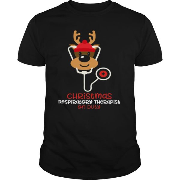 Christmas Respiratory Therapist Reindeer Nurse On Duty shirt