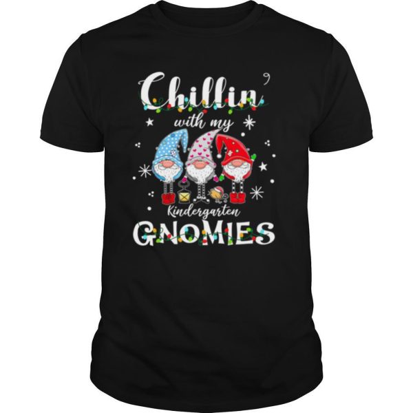 Christmas Santa Gnomies Apparel Chilling With Kindergarten Santa Gnome shirt