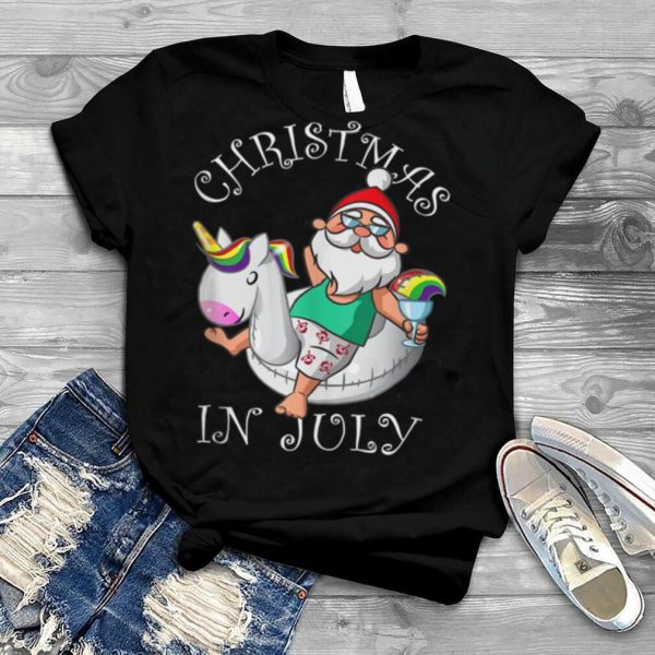 Christmas in July Hawaiian Santa Unicorn Summer Hawaii shirt