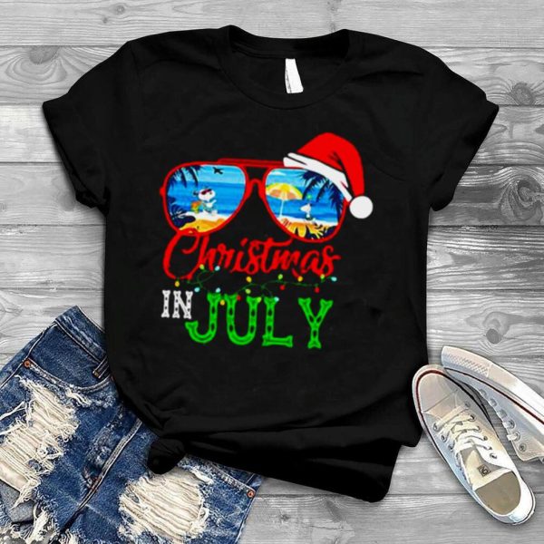 Christmas in july sunglasses beach hat santa shirt