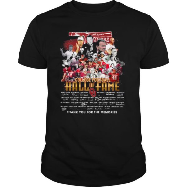 College football Hall of Fame signatures team thank you for the memories shirt