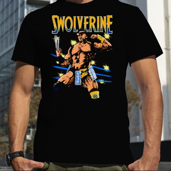 Colored Characters Marvel Swolverine shirt