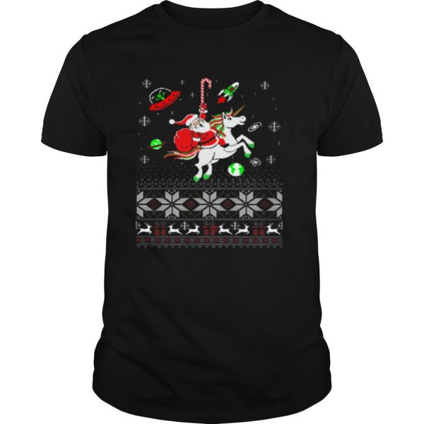 Colorful Santa Unicorn Ugly Christmas shirt