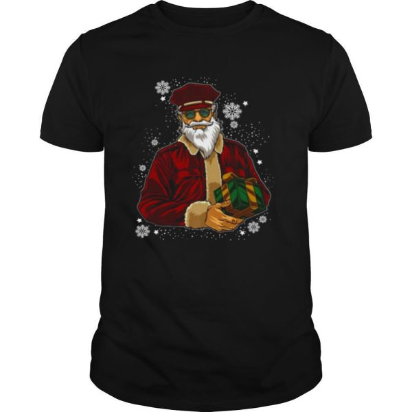 Cool Santa Police Officer Giving Gift On Ugly Christmas shirt