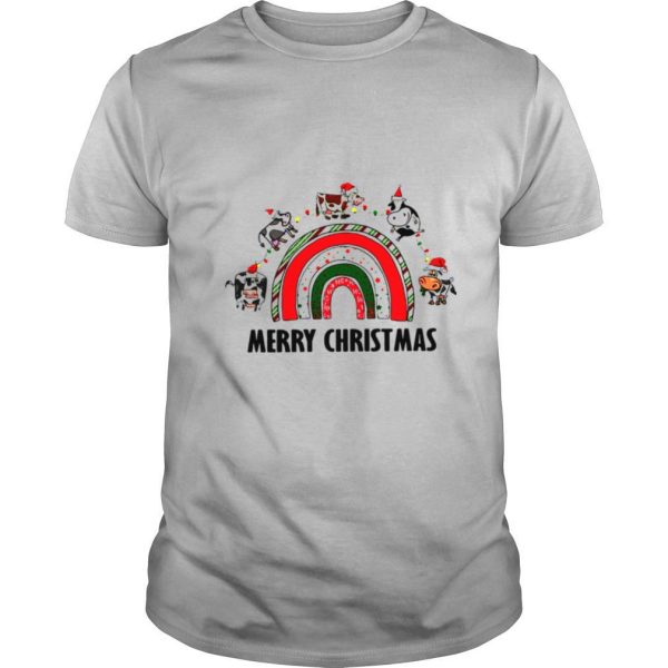 Cow Rainbow Merry Christmas shirt