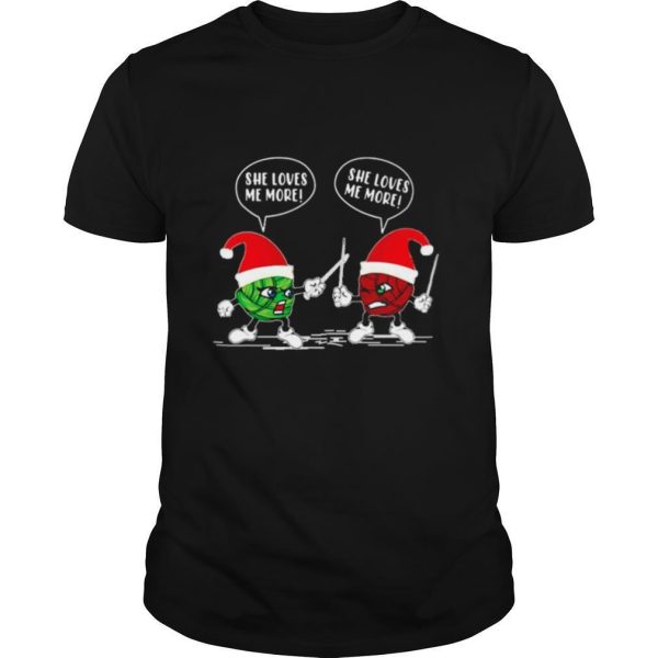 Crochet Santa combat she loves me Christmas shirt