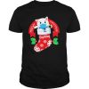 Cute Cat Face Mask Funny Christmas Stocking shirt