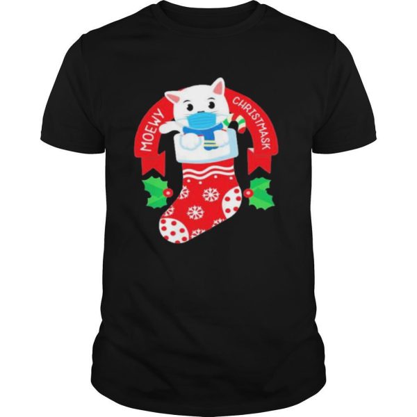 Cute Cat Face Mask Funny Christmas Stocking shirt