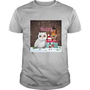 Cute Owl Nisse God Jul Merry Christmas shirt