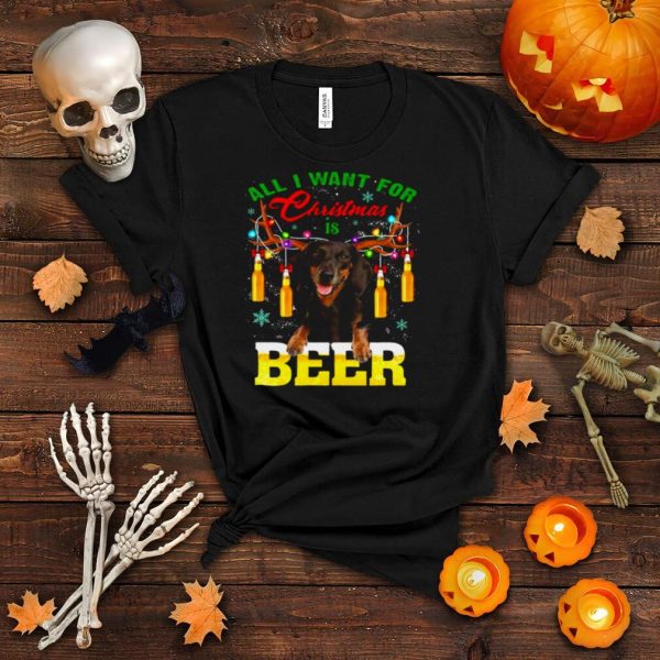 Dachshund Dog All I Want For Christmas Is Beer Sweater Shirt