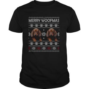 Dachshund Merry Woofmas Paw Ugly Merry Christmas shirt